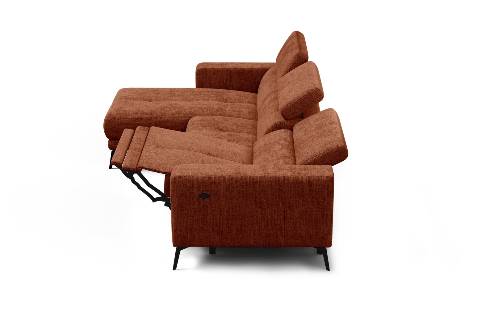 Ecksofa 4-Sitzer MORELLO, rostrot, 1 x Relax Zero Gravity