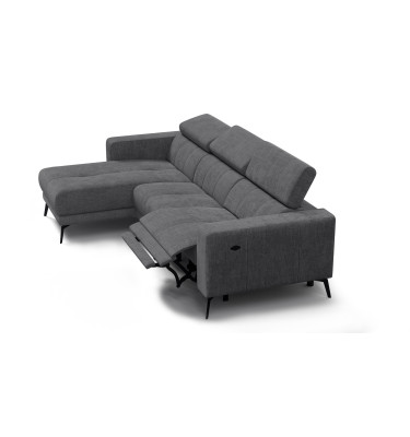 Ecksofa 4-Sitzer MORELLO, dunkelgrau, 1 x Relax Zero Gravity
