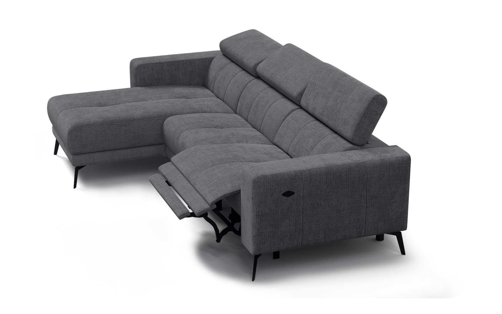 Ecksofa 4-Sitzer MORELLO, dunkelgrau, 1 x Relax Zero Gravity