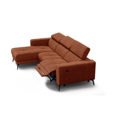 Ecksofa 4-Sitzer MORELLO, rostrot, 1 x Relax Zero Gravity