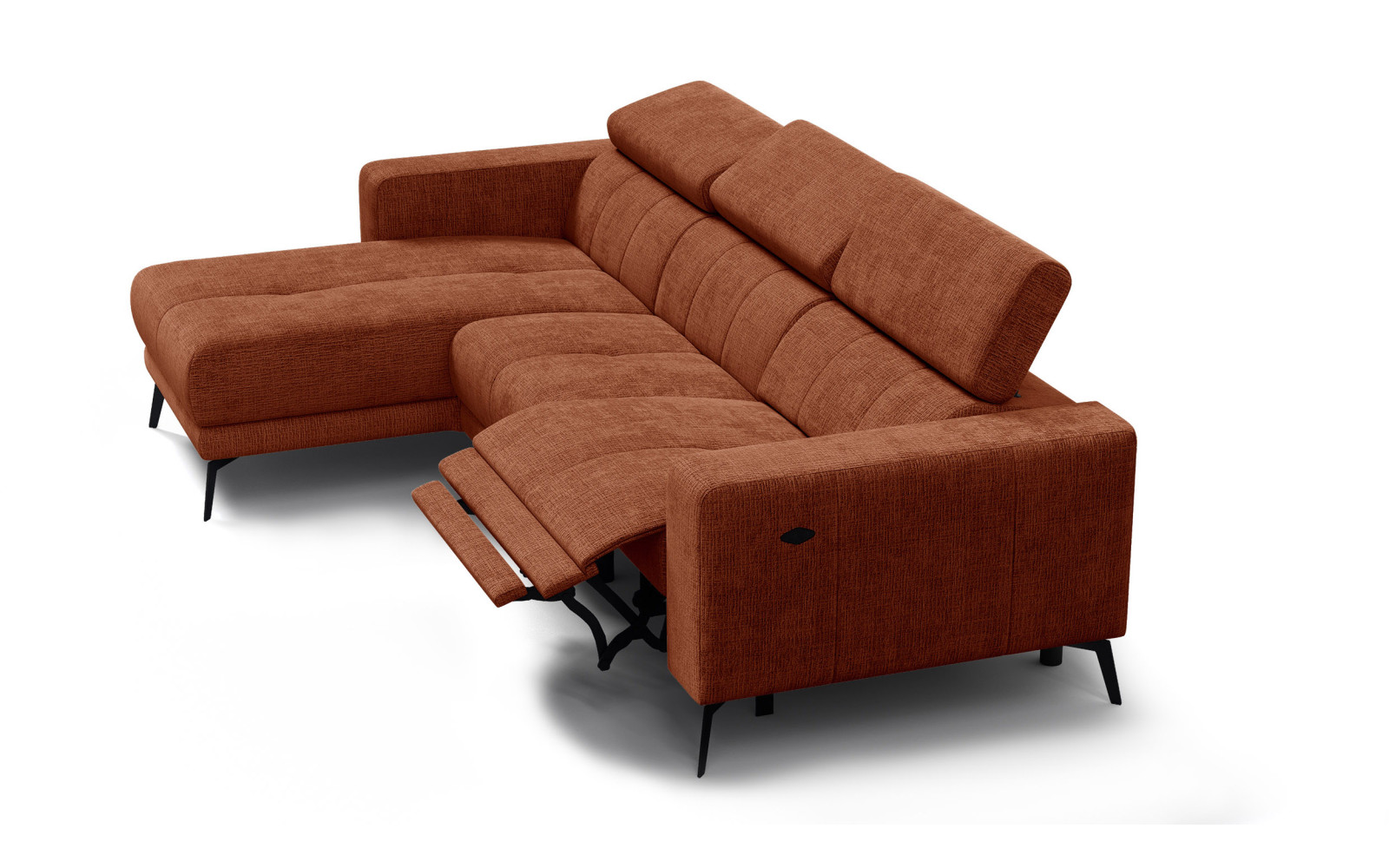 Ecksofa 4-Sitzer MORELLO, rostrot, 1 x Relax Zero Gravity