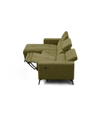 Ecksofa 4-Sitzer MORELLO, olive, 1 x Relax Zero Gravity