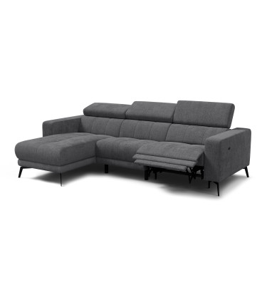 Ecksofa 4-Sitzer MORELLO, dunkelgrau, 1 x Relax Zero Gravity