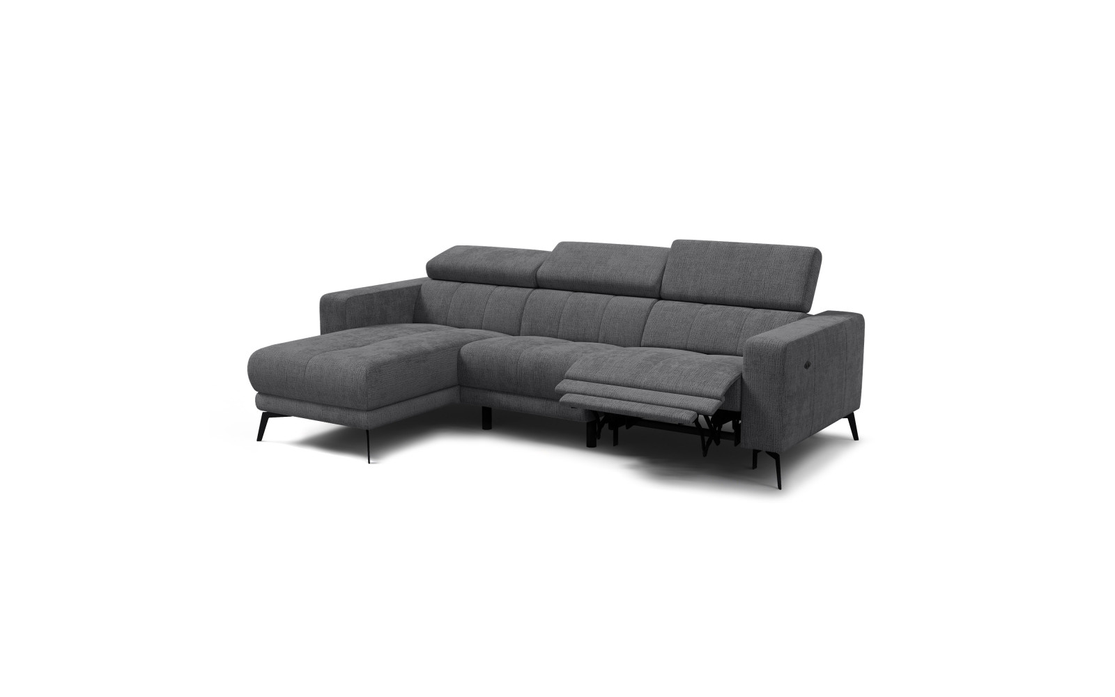 Ecksofa 4-Sitzer MORELLO, dunkelgrau, 1 x Relax Zero Gravity
