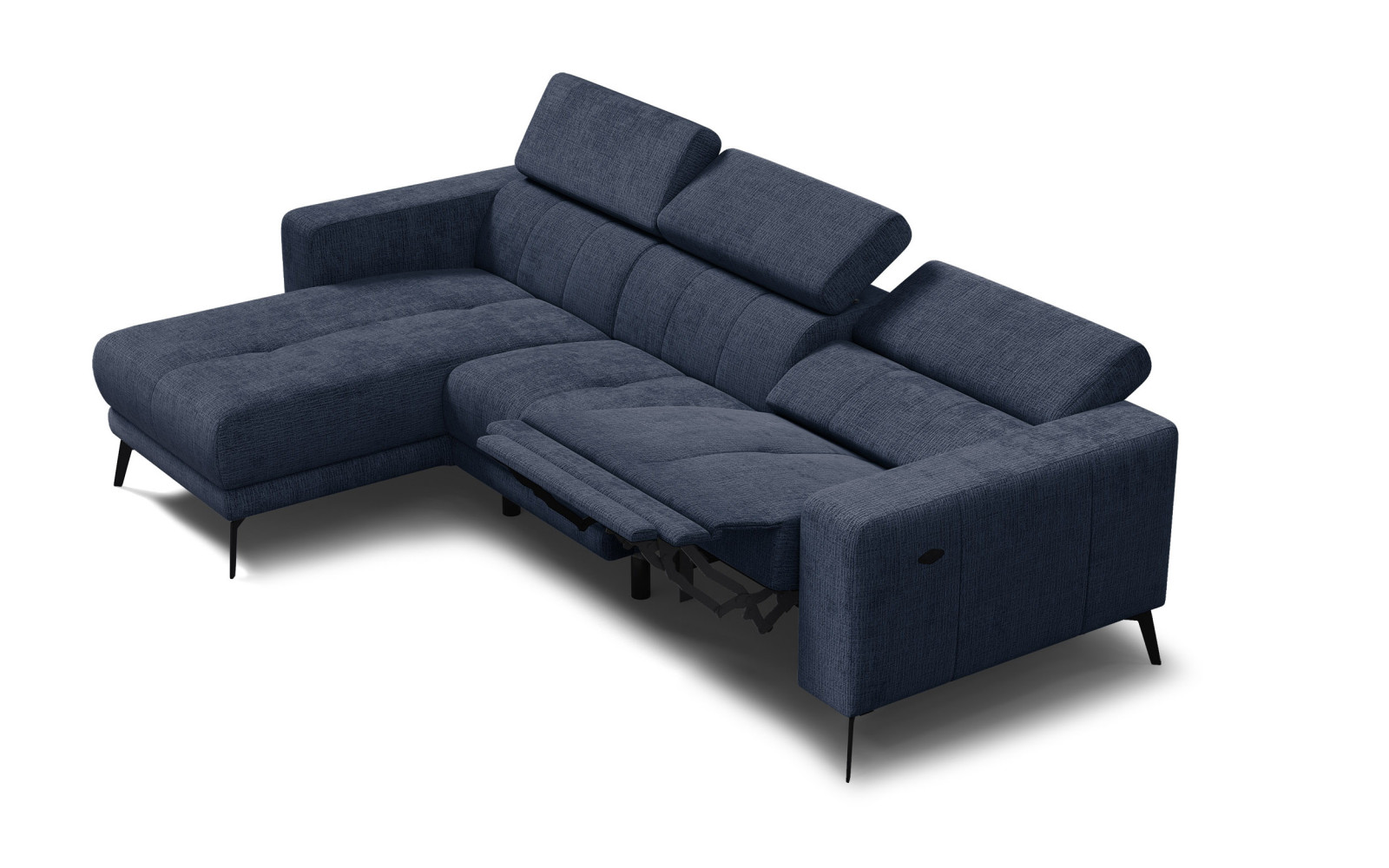 Ecksofa 4-Sitzer MORELLO, marineblau, 1 x Relax Zero Gravity