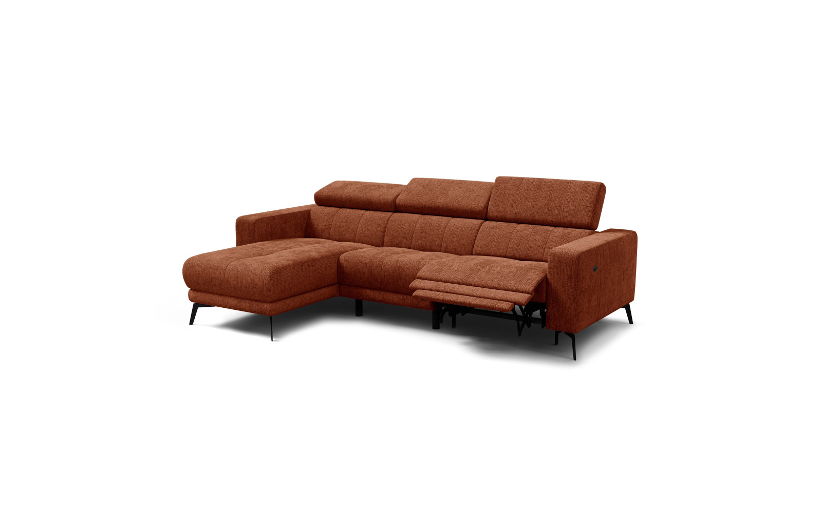 Ecksofa 4-Sitzer MORELLO, rostrot, 1 x Relax Zero Gravity