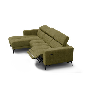Ecksofa 4-Sitzer MORELLO, olive, 1 x Relax Zero Gravity