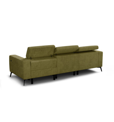 Ecksofa 4-Sitzer MORELLO, olive, 1 x Relax Zero Gravity