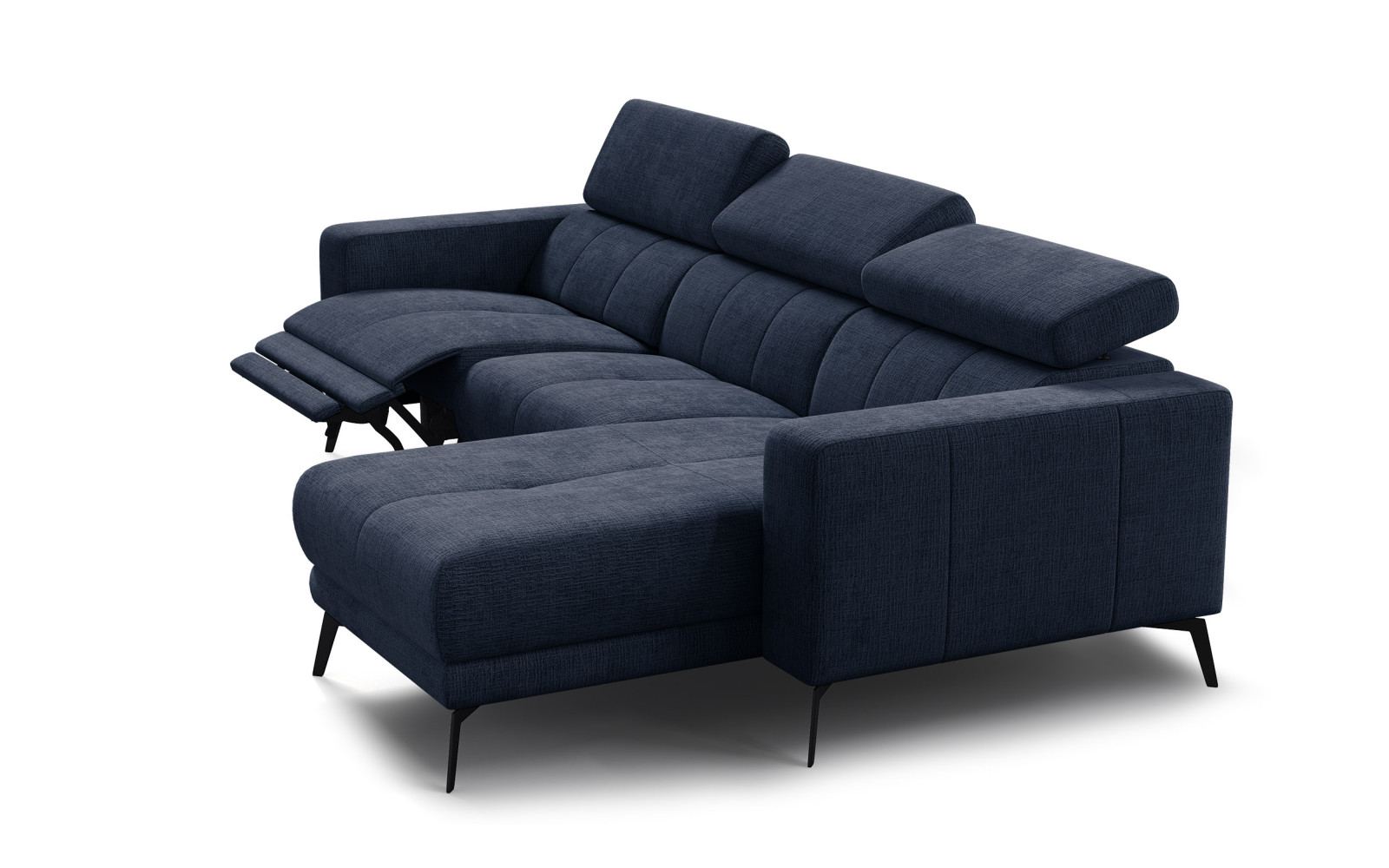 Ecksofa 4-Sitzer MORELLO, marineblau, 1 x Relax Zero Gravity