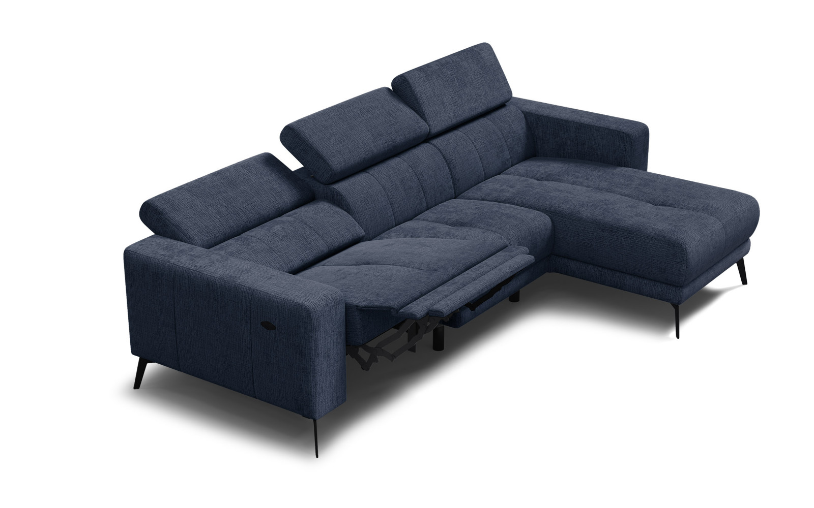 Ecksofa 4-Sitzer MORELLO, marineblau, 1 x Relax Zero Gravity
