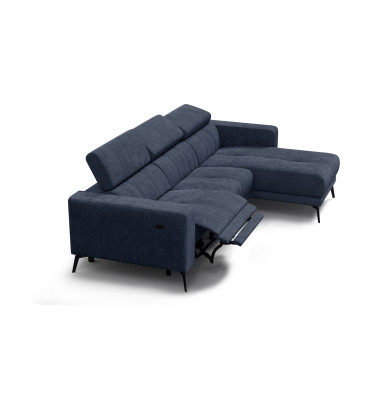 Ecksofa 4-Sitzer MORELLO, marineblau, 1 x Relax Zero Gravity