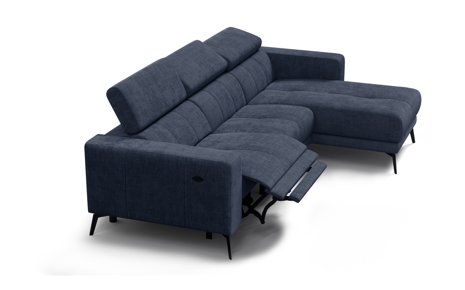 Ecksofa 4-Sitzer MORELLO, marineblau, 1 x Relax Zero Gravity