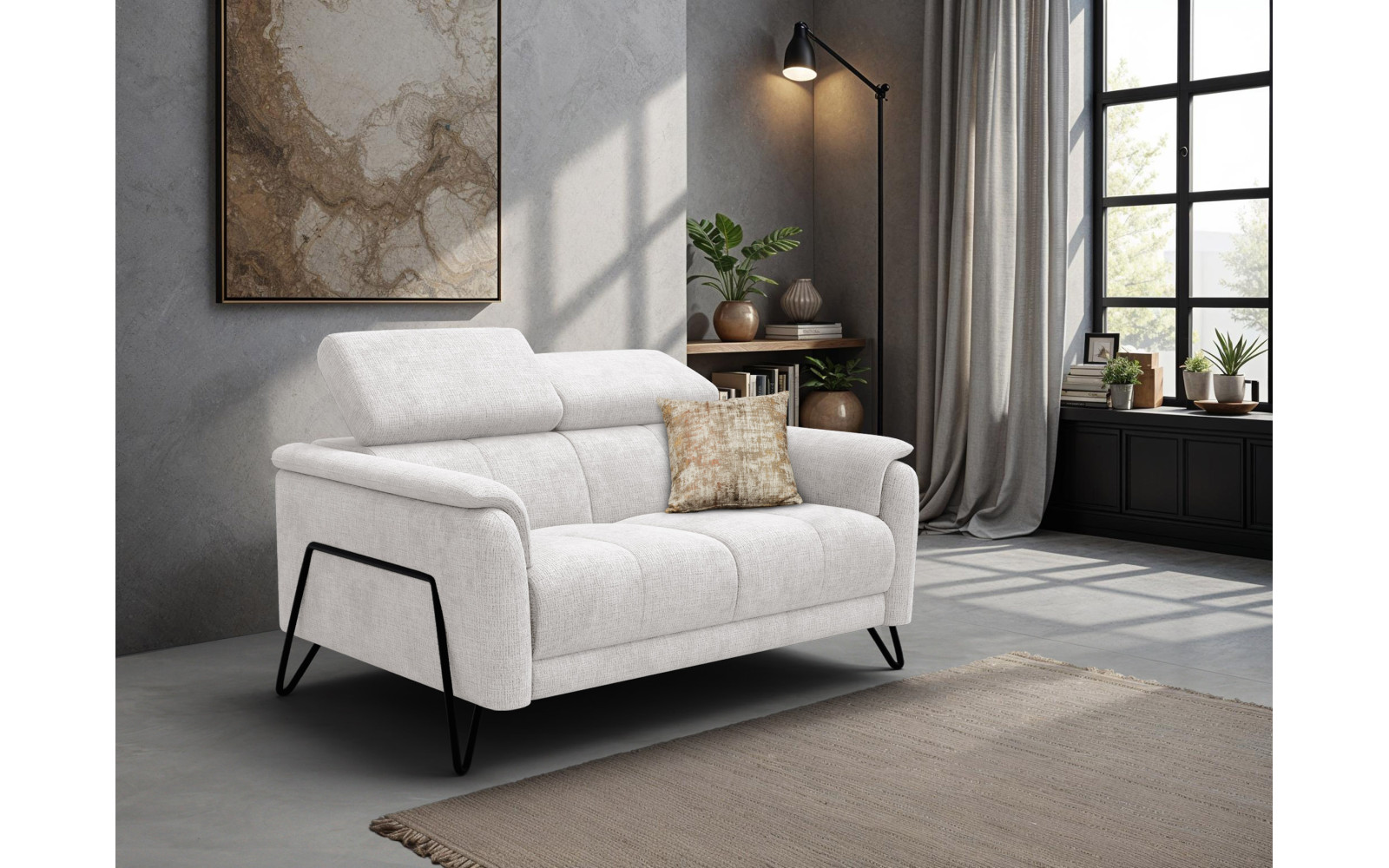 Sofa 2-Sitzer RODEN, creme