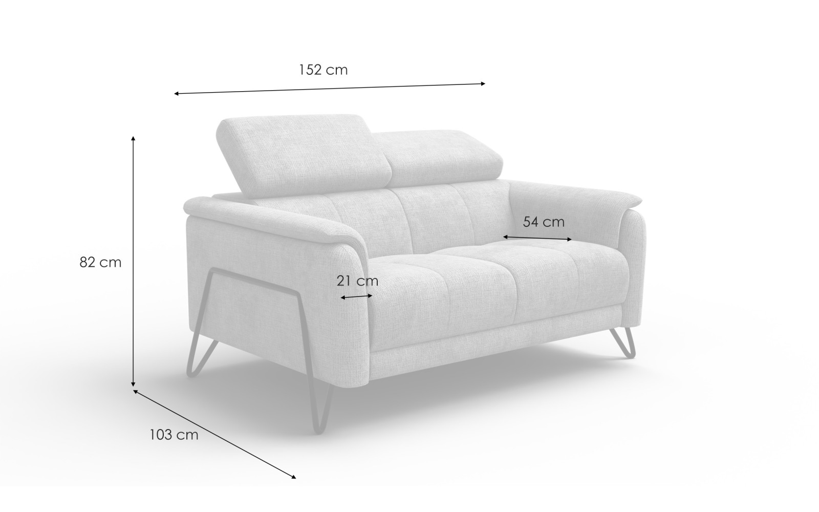 Sofa 2-Sitzer RODEN, marineblau