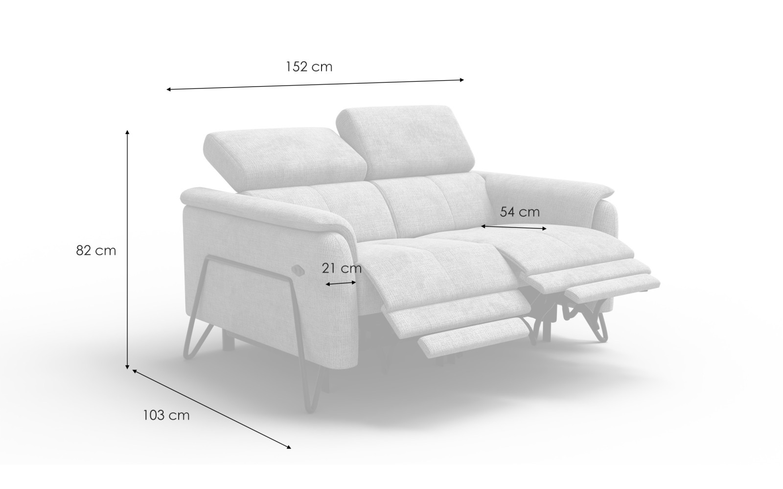 Relaxsofa 2-Sitzer RODEN, creme
