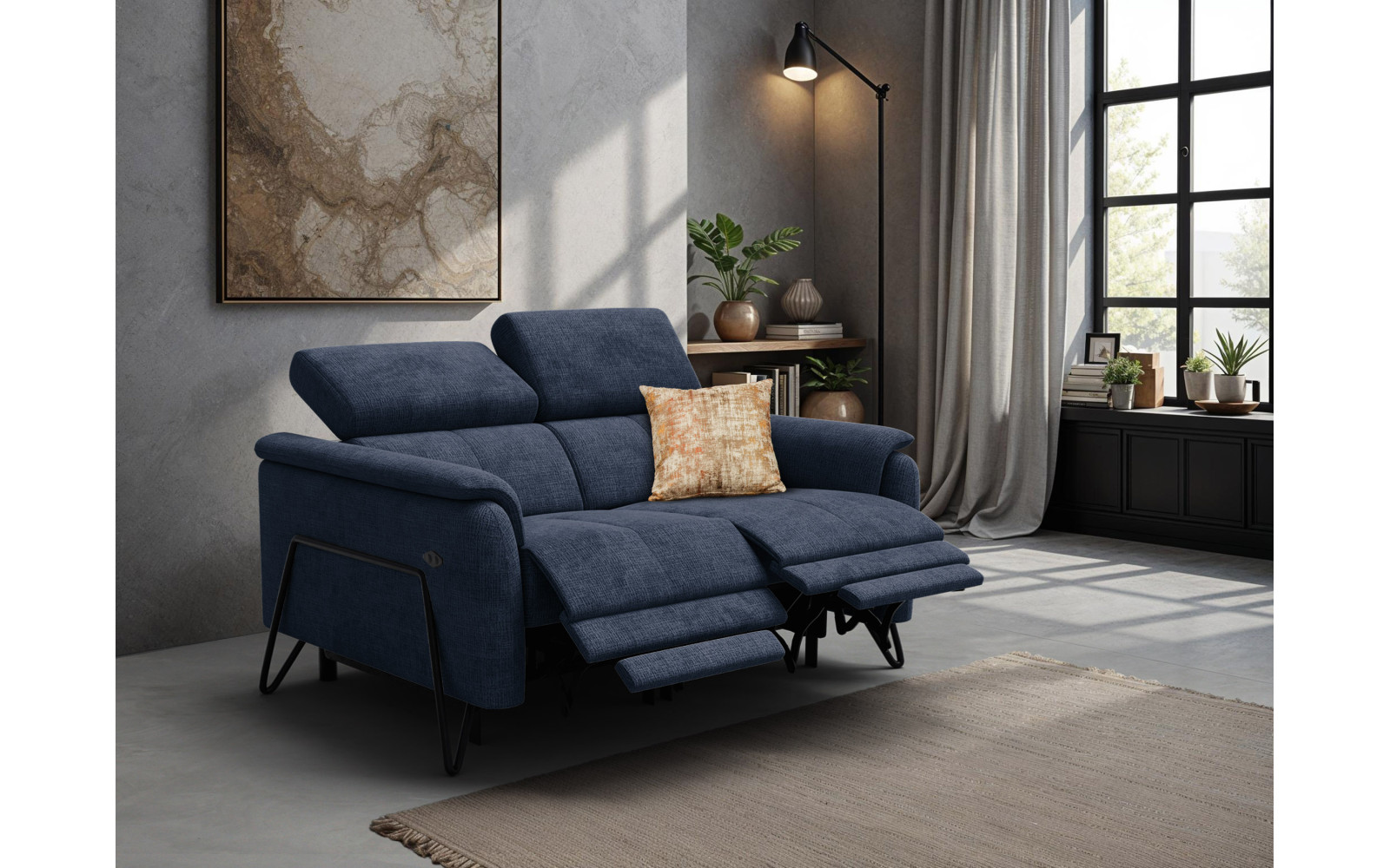 Relaxsofa 2-Sitzer RODEN, marineblau
