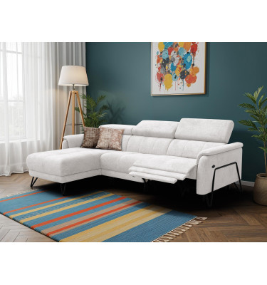 Ecksofa 4-Sitzer mit Relax RODEN, creme