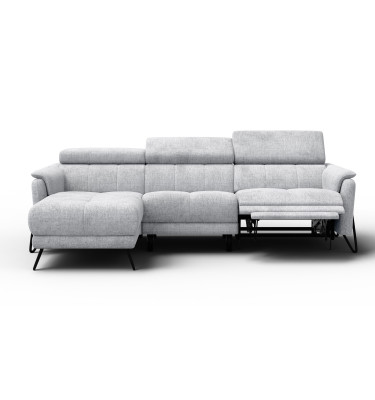 Ecksofa 4-Sitzer mit Relax RODEN, hellgrau