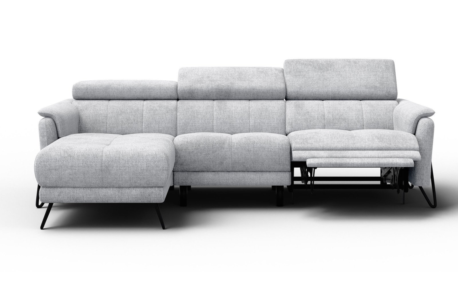 Ecksofa 4-Sitzer mit Relax RODEN, hellgrau