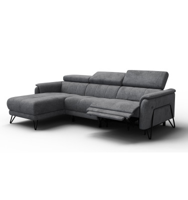 Ecksofa 4-Sitzer mit Relax RODEN, dunkelgrau