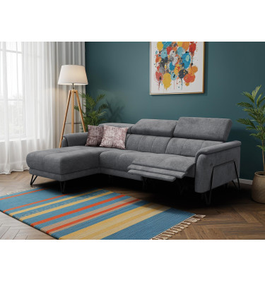 Ecksofa 4-Sitzer mit Relax RODEN, dunkelgrau