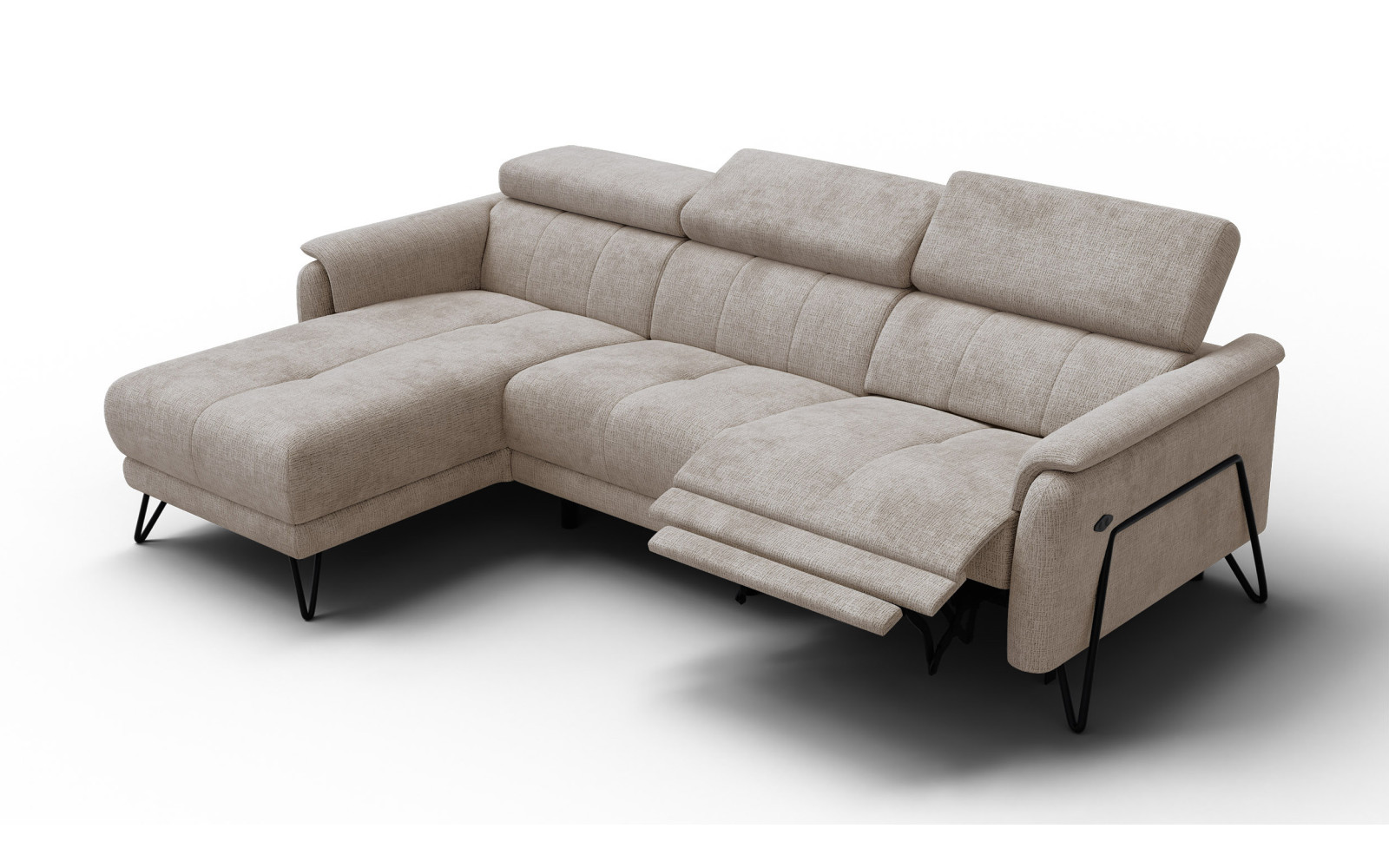 Ecksofa 4-Sitzer mit Relax RODEN, beige