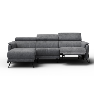 Ecksofa 4-Sitzer mit Relax RODEN, dunkelgrau