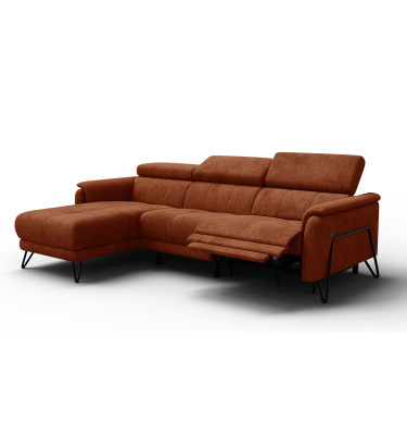 Ecksofa 4-Sitzer mit Relax RODEN, rostrot
