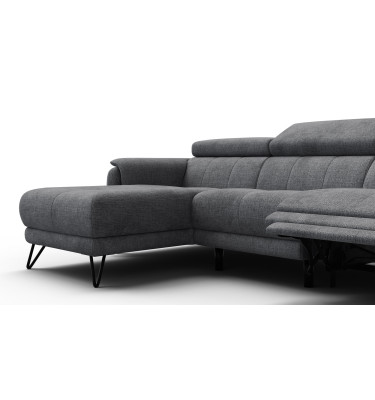 Ecksofa 4-Sitzer mit Relax RODEN, dunkelgrau