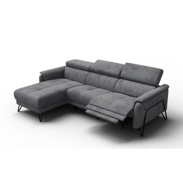 Ecksofa 4-Sitzer mit Relax RODEN, dunkelgrau