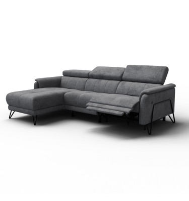 Ecksofa 4-Sitzer mit Relax RODEN, dunkelgrau