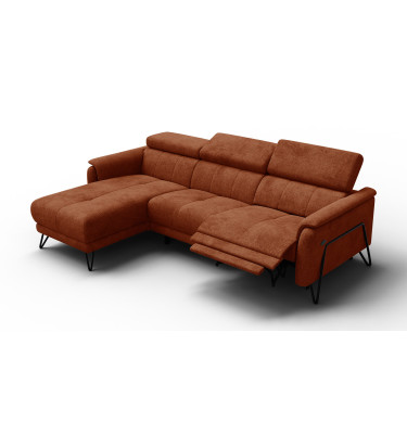 Ecksofa 4-Sitzer mit Relax RODEN, rostrot