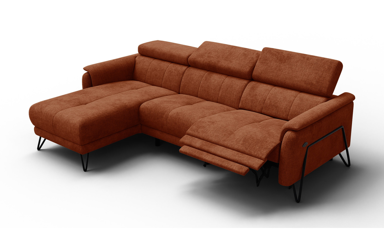Ecksofa 4-Sitzer mit Relax RODEN, rostrot