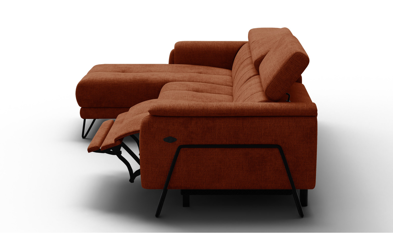 Ecksofa 4-Sitzer mit Relax RODEN, rostrot