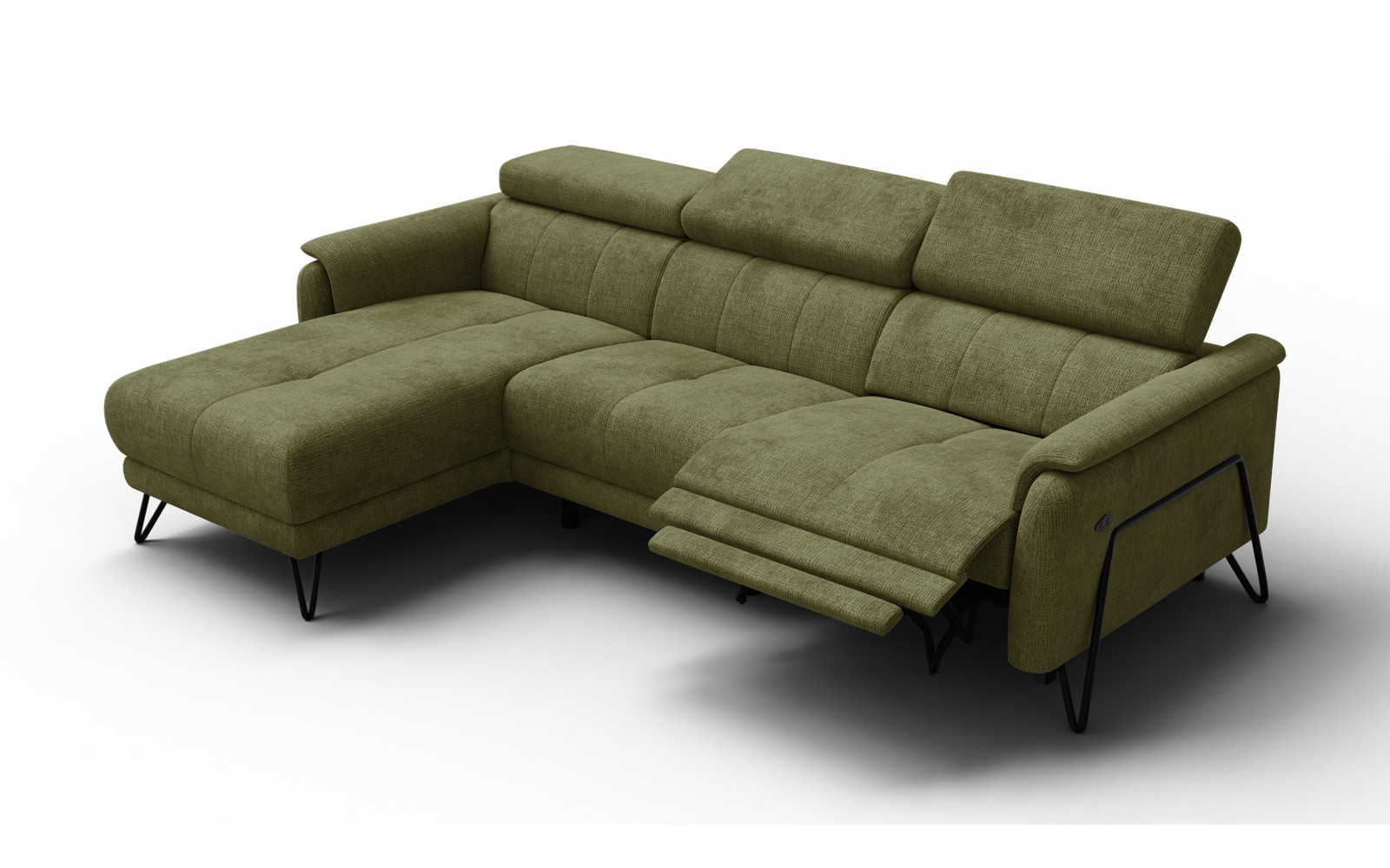 Ecksofa 4-Sitzer mit Relax RODEN, olive