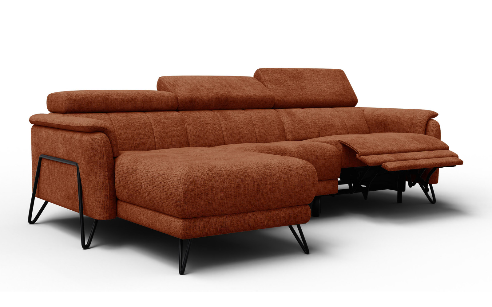 Ecksofa 4-Sitzer mit Relax RODEN, rostrot