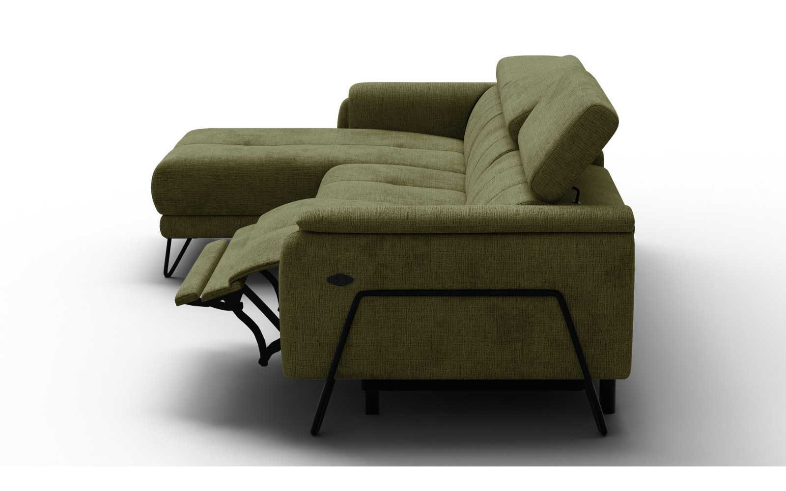 Ecksofa 4-Sitzer mit Relax RODEN, olive
