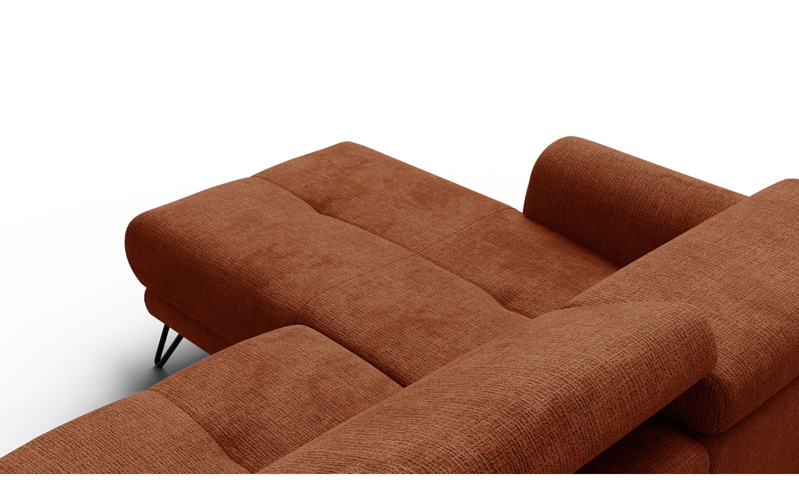 Ecksofa 4-Sitzer mit Relax RODEN, rostrot