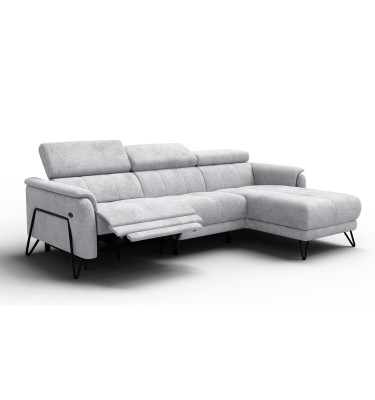 Ecksofa 4-Sitzer mit Relax RODEN, hellgrau