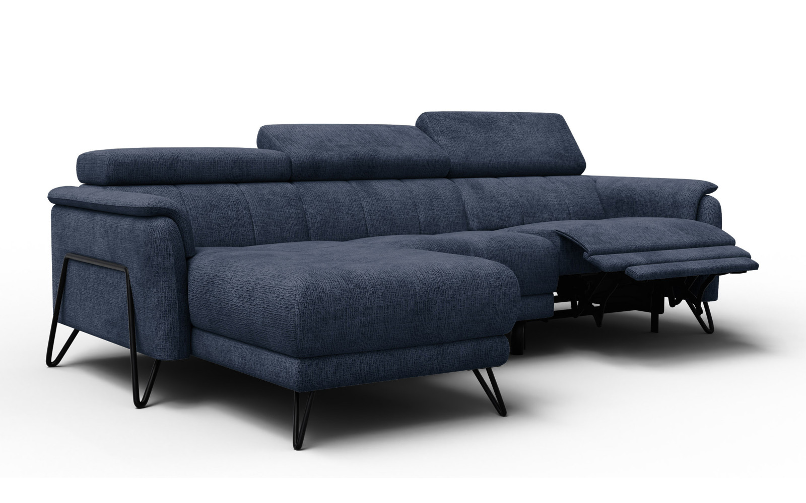 Ecksofa 4-Sitzer mit Relax RODEN, marineblau