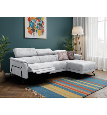 Ecksofa 4-Sitzer mit Relax RODEN, hellgrau