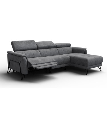 Ecksofa 4-Sitzer mit Relax RODEN, dunkelgrau