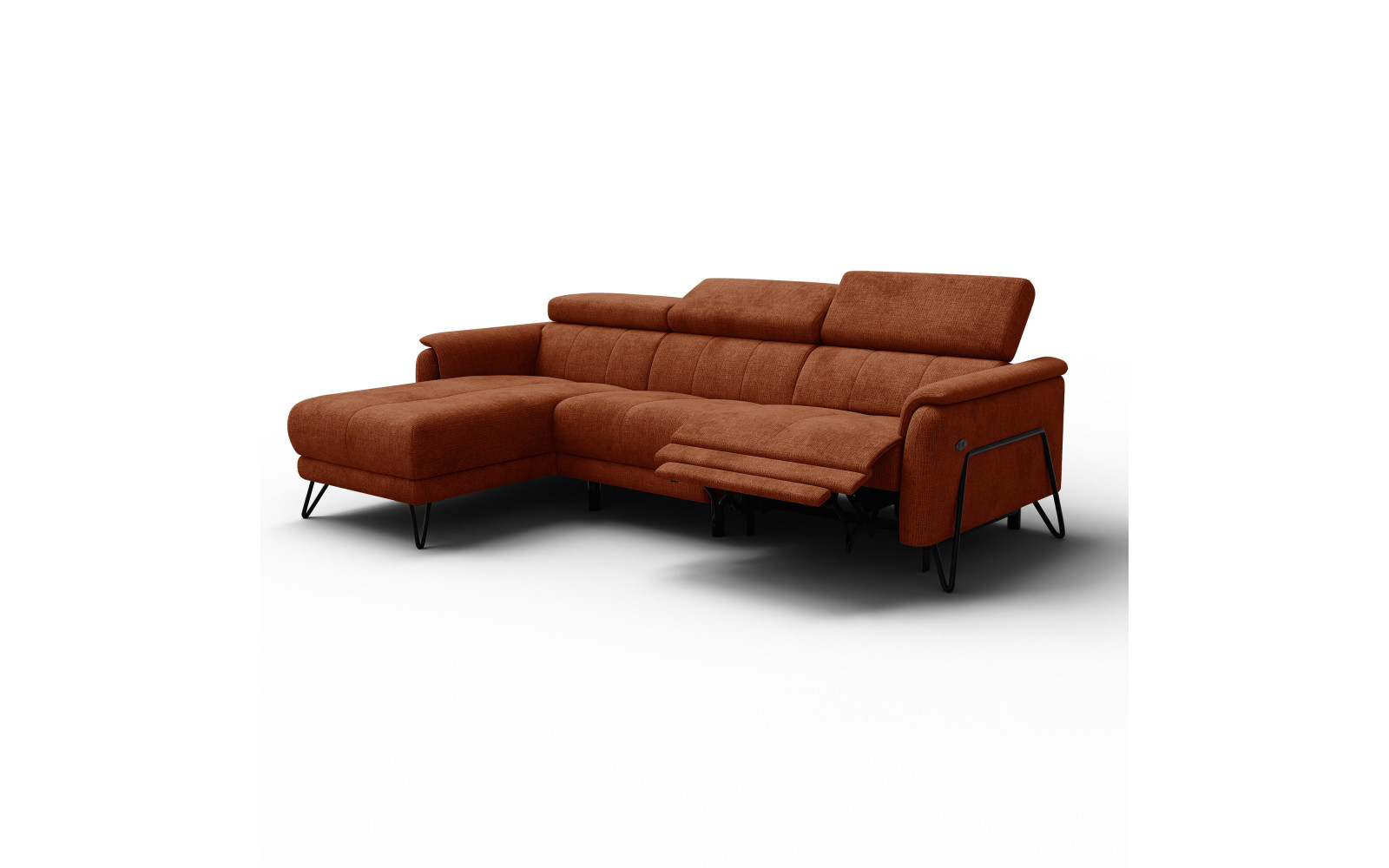 Ecksofa 4-Sitzer mit Relax RODEN, rostrot