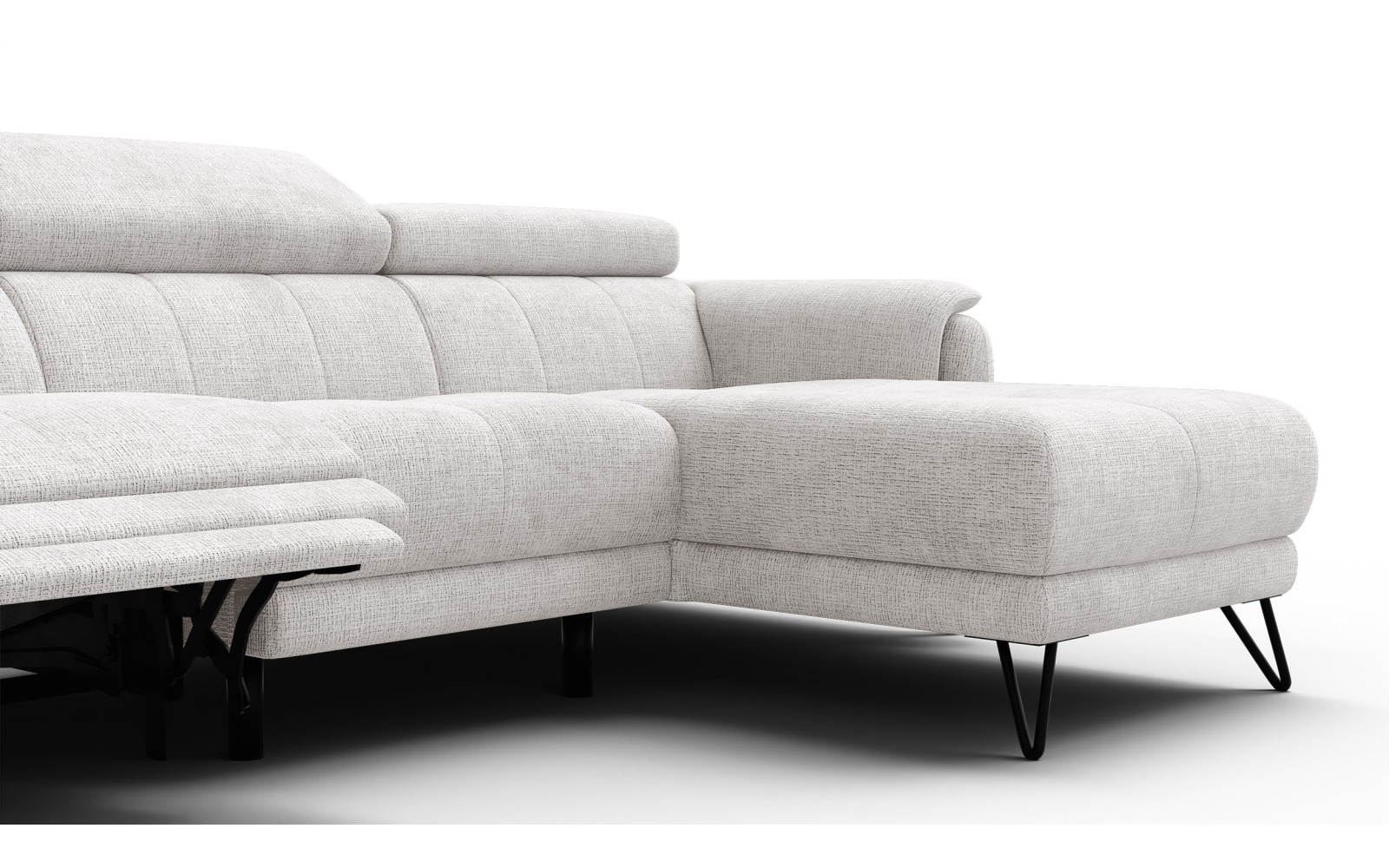 Ecksofa 4-Sitzer mit Relax RODEN, creme