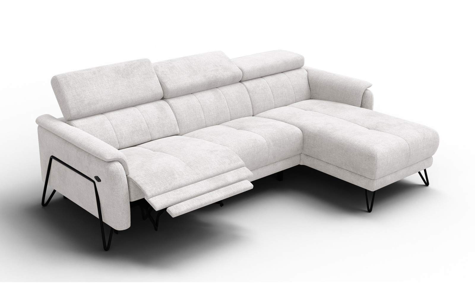 Ecksofa 4-Sitzer mit Relax RODEN, creme