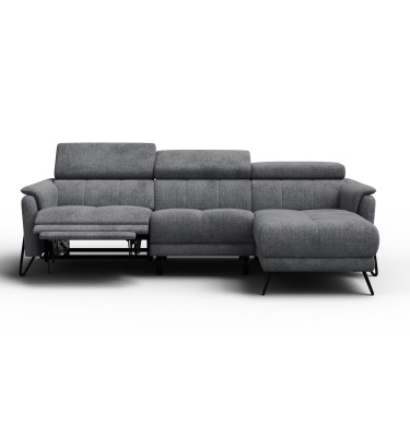 Ecksofa 4-Sitzer mit Relax RODEN, dunkelgrau