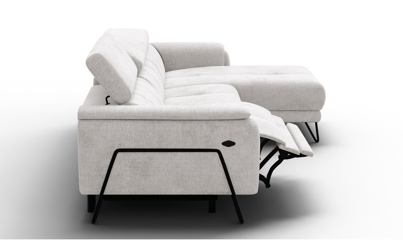 Ecksofa 4-Sitzer mit Relax RODEN, creme