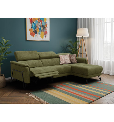 Ecksofa 4-Sitzer mit Relax RODEN, olive
