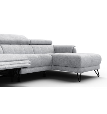 Ecksofa 4-Sitzer mit Relax RODEN, hellgrau