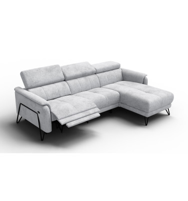 Ecksofa 4-Sitzer mit Relax RODEN, hellgrau